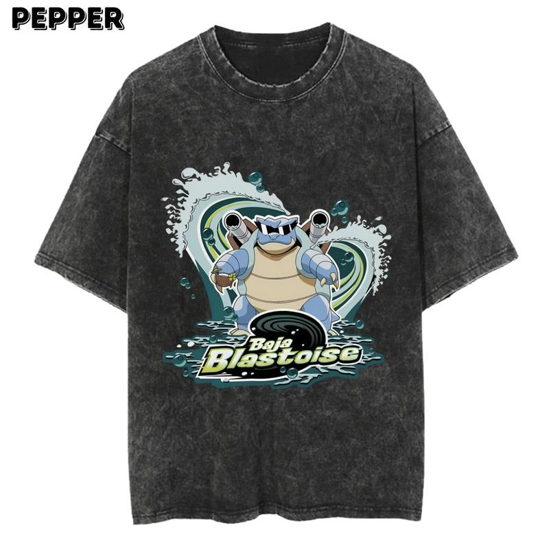 Blastoise Vintage Tees, Baja Blastoise T-Shirt, Pokemon Graphic Tees, Pokemon Shirt, Unisex Anime Shirt, Menswear Womenswear Streetwear Top Outfit Fit Tshirt Crewneck