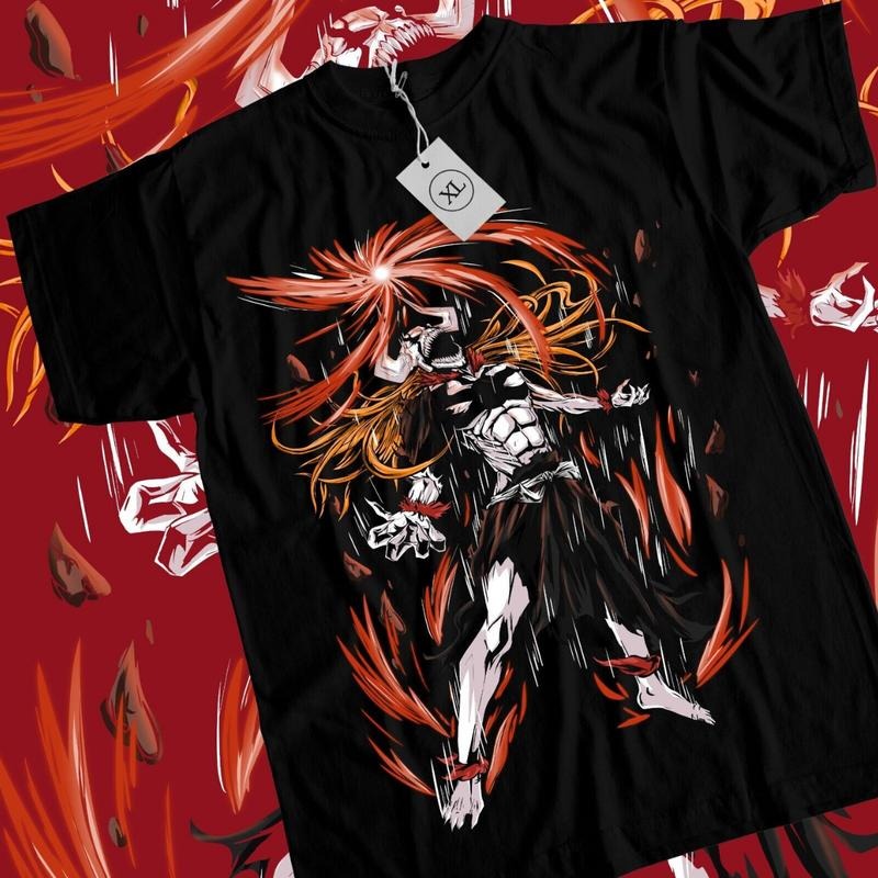 Bleach Anime T-Shirt & Sweatshirt, Ichigo Vasto Lorde Form Graphic Tee, Anime Manga Lover Gifts Ball Cotton