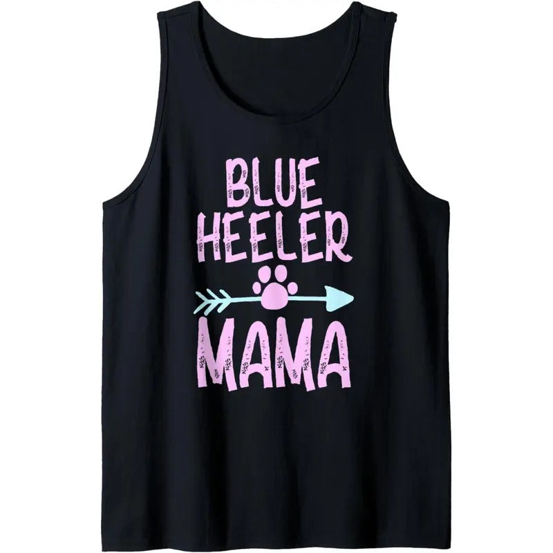 Blue Heeler Dog Mama Funny Dog Lovers Mom Women Girls Gift Tank Top MADE IN USA
