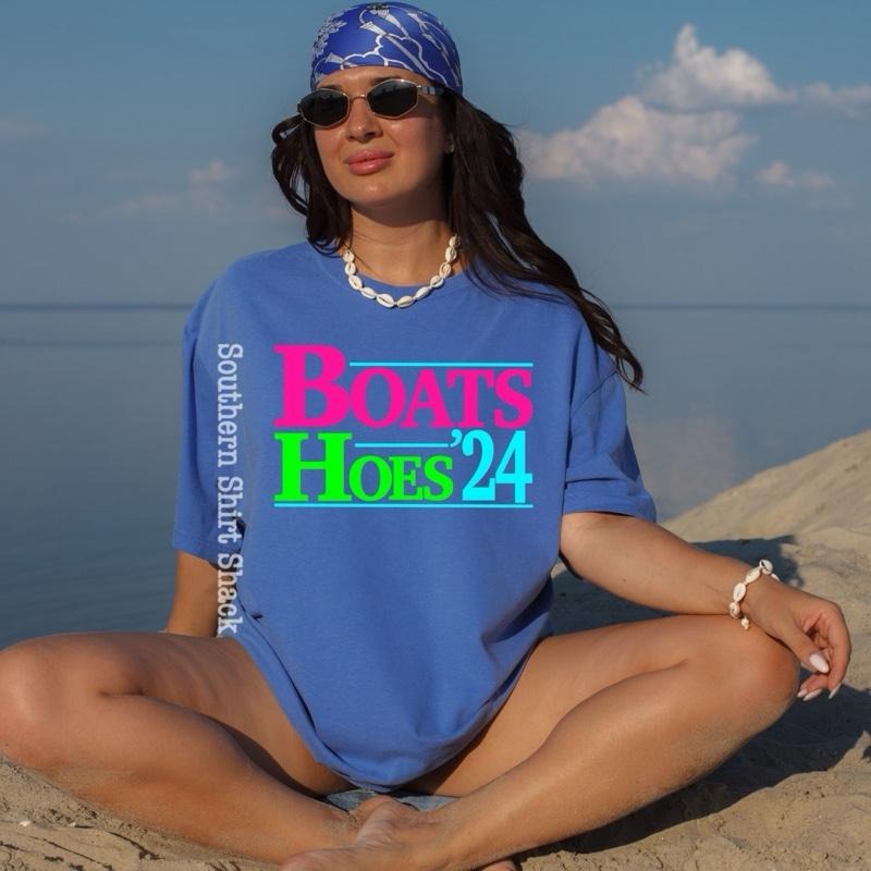 Boats n Hoes T shirt | Flo Blue comfort colors t shirt