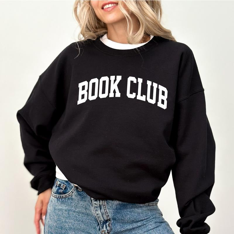 Book Club Sweatshirt, Booktrovert Crewneck, Reading Lovers Sweater, Funny Booktok Women Long Sleeves Pullover, Stay At Home Women Outfits