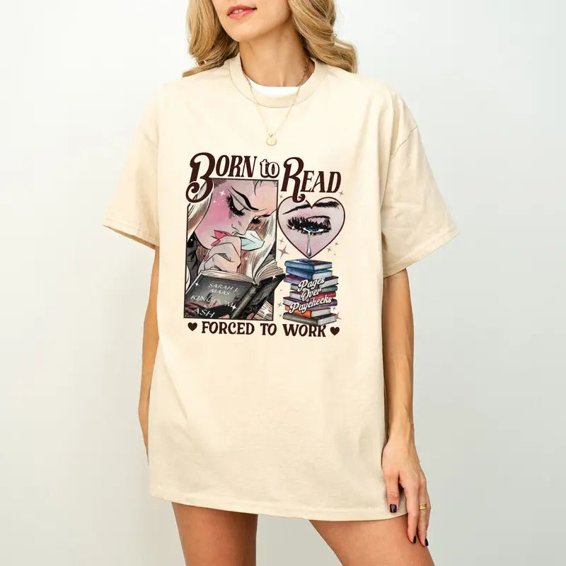 Bookish | Born To Read Bookish Shirt, Funny Reader Book Addict, Bookish Gift For Her, Dark Romance, Smut Shirt Gift Booktok,