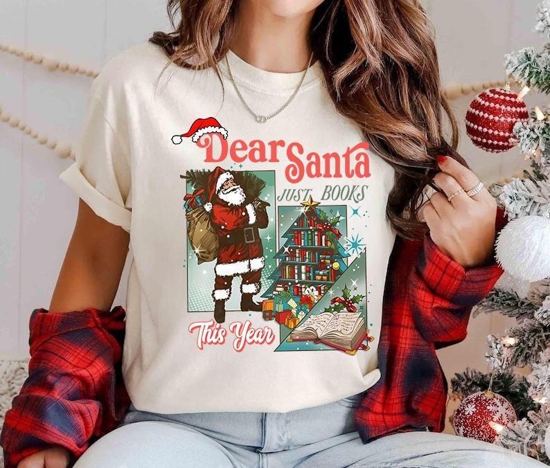 Bookish Christmas Sweatshirt, Holiday Book Lover Sweatshirt, Santa Reader Holiday Hoodie, Gift For Book Lover, Vintage Santa T-shirt, sweater and Hoodie
