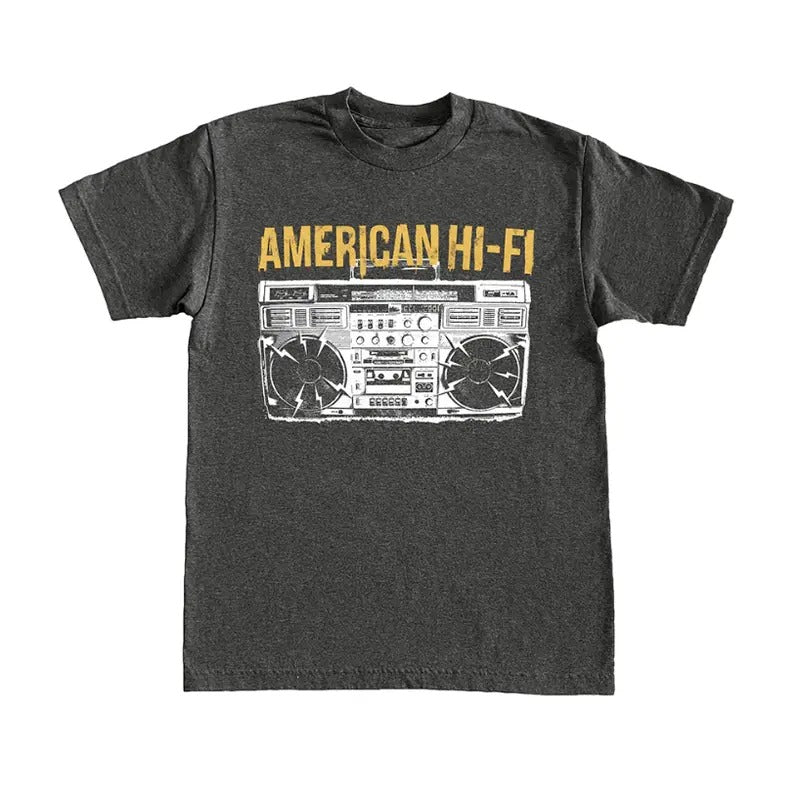 Boombox Heather Grey T-Shirt - Graphic Tee Men's Top