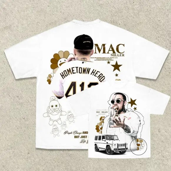 Bootleg Mac Miller T-Shirt, Mac Miller Graphic Tee, Music Rap Tee, Hip Hop, R&B, Y2k, Unisex T-Shirt, Gift For Men Women Menswear Top Streetwear