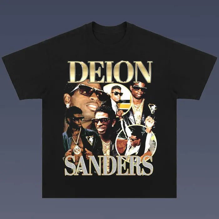 Bootleg Vintage 90s Style Deion Sanders T-Shirt Casual Classic christian clothing Cotton Fabric Menswear Top