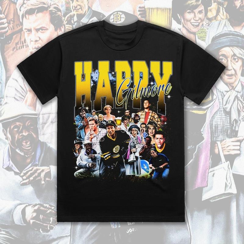 Bootleg Vintage 90s Style Happy Gilmore T-Shirt Adam Sandler Classic Cotton Fabric Menswear