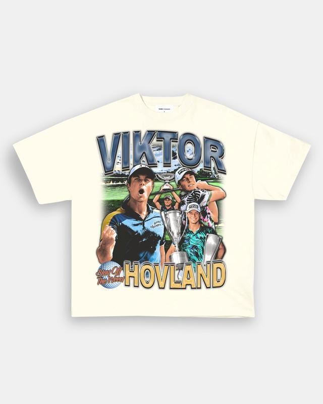 Bootleg Vintage 90s Style VIKTOR HOVLAND TEE T-Shirt Golf Casual Classic Cotton Fabric