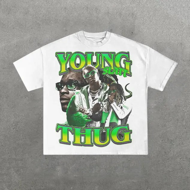 Bootleg YOUNG THUG T-shirt, Vintage YOUNG THUG Graphic Tee, Y2k, Hip Hop, Unisex T-Shirt, Gift For Men Women Menswear Top Streetwear
