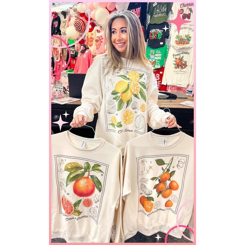 Botanical Fruit Graphic Sweatshirt