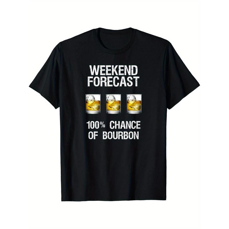 Bourbon Printed T-shirt, Trend Cotton Top Short Sleeve, Street Style Short Sleeve T-shirt, Comfortable Fit Men's T-shirt, Crew Neck T-shirt, Super Soft, Breathable, Moisture Wicking, Casual Summer T-shirt made in usa