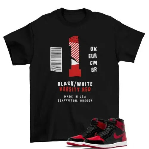 Box Label Shirt to Match Air Jordan 1 Retro OG Patent Bred 555088-063