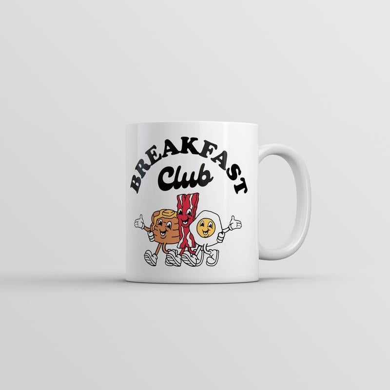 Breakfast Club Mug Funny Eggs Bacon Graphic Novelty Coffee Cup-11oz Funny Coffee Mugs Ceramic Printed Drinkware Cup