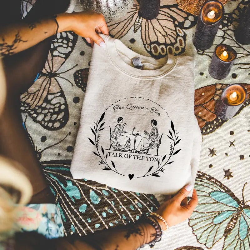 Bridgerton Sweatshirt, Lady Whistledown Crewneck, Bookish Merch, Booktok Hoodie, Queens Tea Sweatshirt, Gifts for Book Lovers