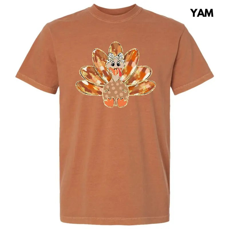Brushstroke Autumn Turkey Comfort Colors T-Shirt 'NLB'
