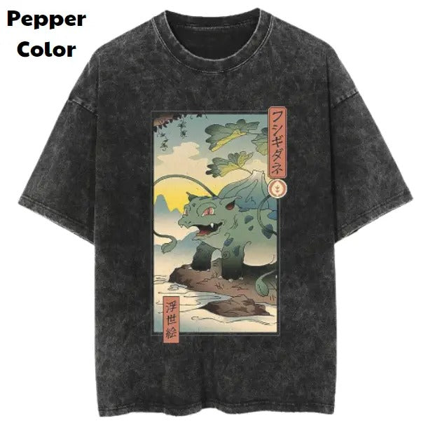 Bulbasaur Picture Vintage Tee, Bulbasaur T-Shirt, Pokemon Tee, Anime Shirt, Animation Graphic Tees, Gym Shirt, Unisex T-Shirt