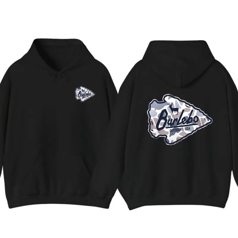 Burlebo Deer Camo Arrowhead T-Shirt - Camo Arrowhead Graphic With Deer Hoodie