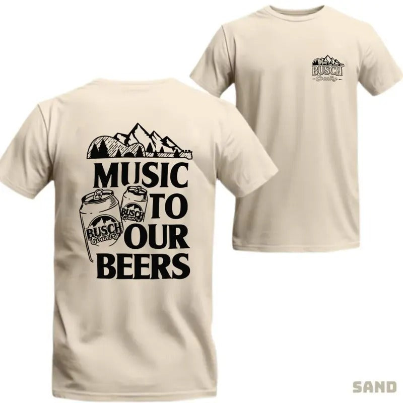 Busch Light 'Music to Our Beers' T-shirt - Bold Graphic Tee for Beer Lovers, Ideal Casual Shirt