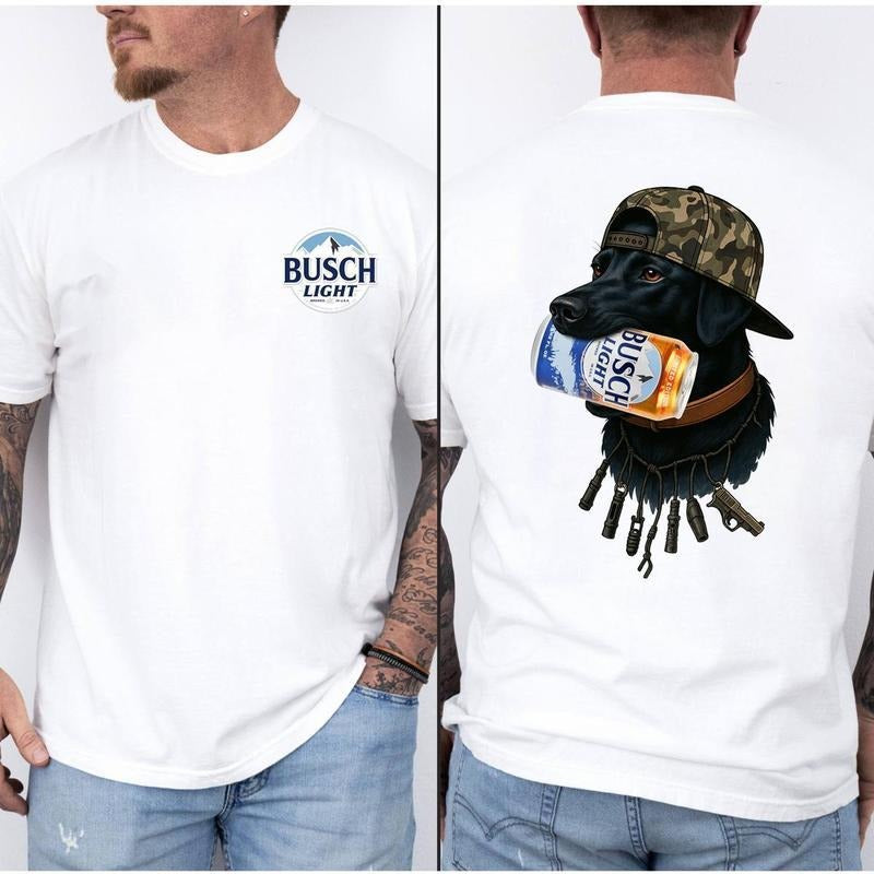 Busch Light Dog Lover T-Shirt - Sweatshirt - Hoodie, Drinking Graphic Tee, Father's Day Shirt for Hunting Enthusiasts, Beer Lover Tee, Perfect Gift for Dog Owners and Beer Fans, Men's Graphic Tees