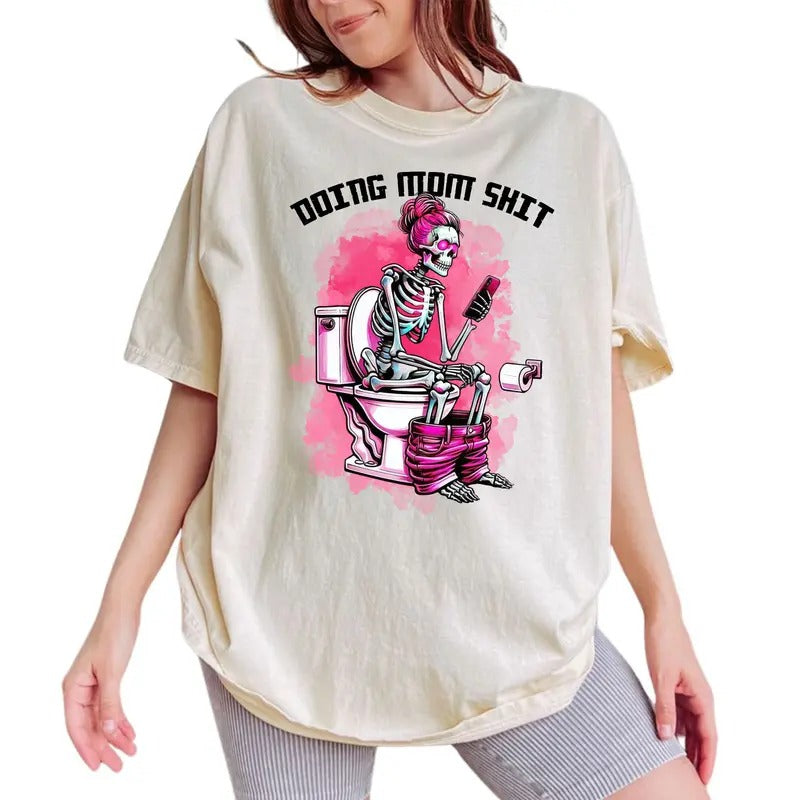 Busy Doing Mom Stuff Shirt, Funny Mama Tee, Sarcastic Mom Shirt, Fun Mom Life Graphic Printed Tee, Summer Shirt, Cool Moms Shirt, Gift Shirt For Mom, Women's Top, Womenswear, Cotton Fabric Relaxed Tee