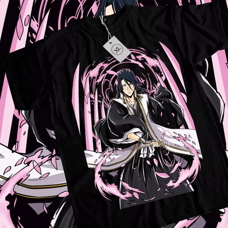 Byakuya Kuchiki T-Shirt Bleach Shirt Manga Strip Anime Graphic Tee All Size