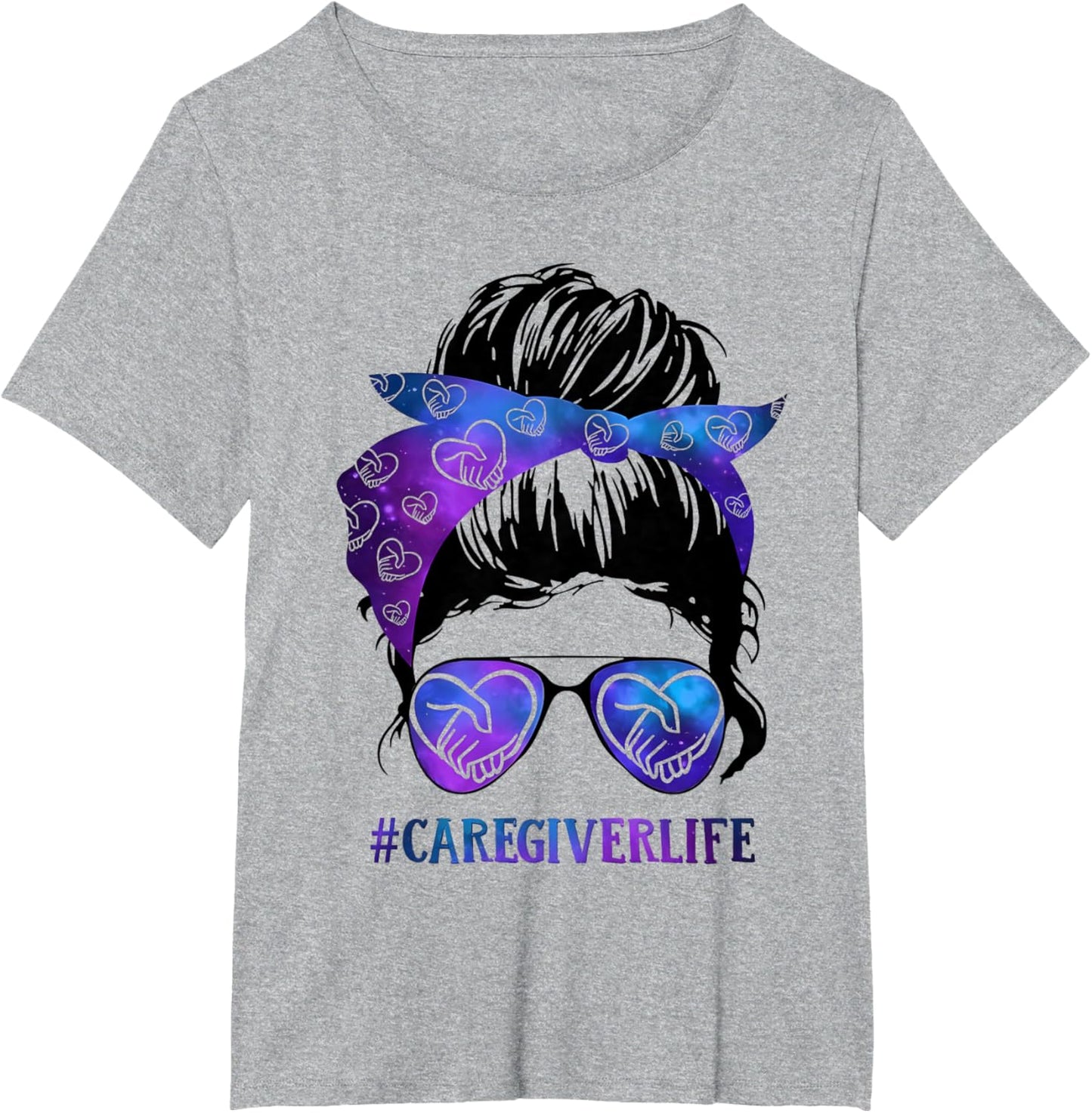 #CaregiverLife Messy Bun Glasses Galaxy Care Design