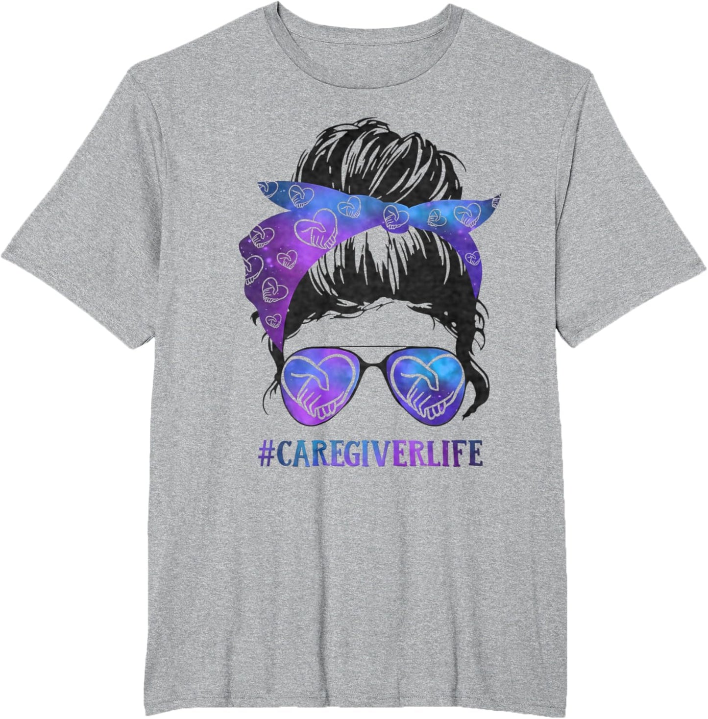 #CaregiverLife Messy Bun Glasses Galaxy Care Design
