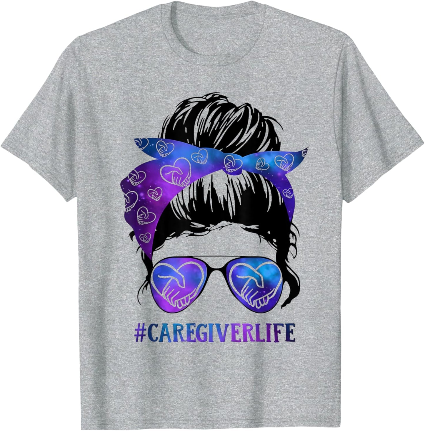 #CaregiverLife Messy Bun Glasses Galaxy Care Design