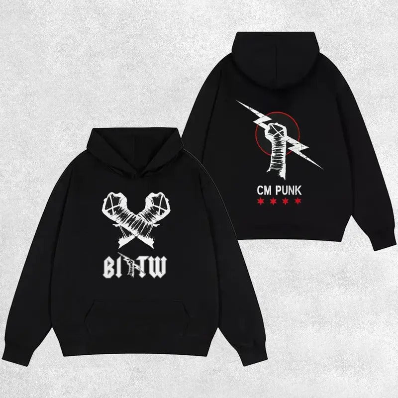 CM Punk BITW Hoodie, CM Punk Shirt, CM Punk Clothing, WWE Shirt, WWE Fans Clothing, Unisex Graphic Tee Gift For Him Her Cotton Menswear