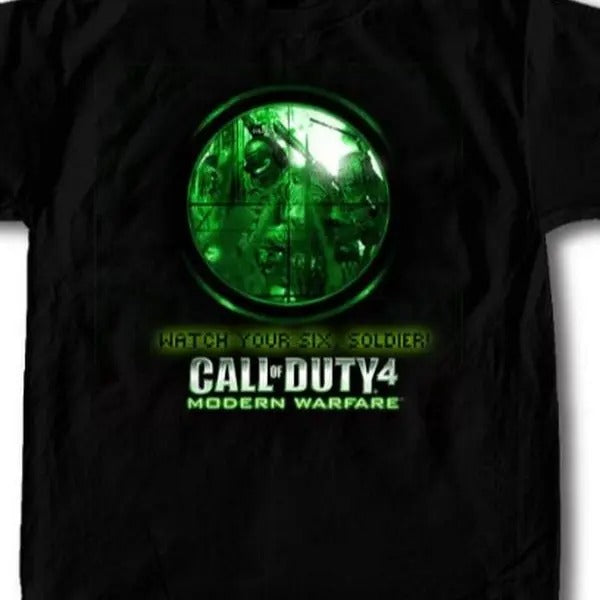 COD4 Modern Warfare Tee, Watch Your Six Shirt, Night Vision Gamer Shirt, Call of Duty Fan Gift Graphic Te