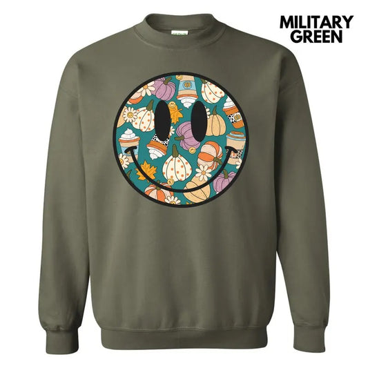 Cafe Pumpkin Happy Face Sweatshirt 'NLB'