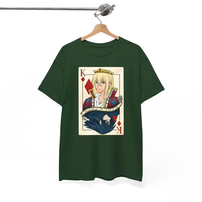 Calcifer Playing Card T-shirt Sweatshirt Hoodie, Howls Moving Castle Shirt, Studio Ghibli, Howl And Sophie Shirt, Anime Sweatshirt