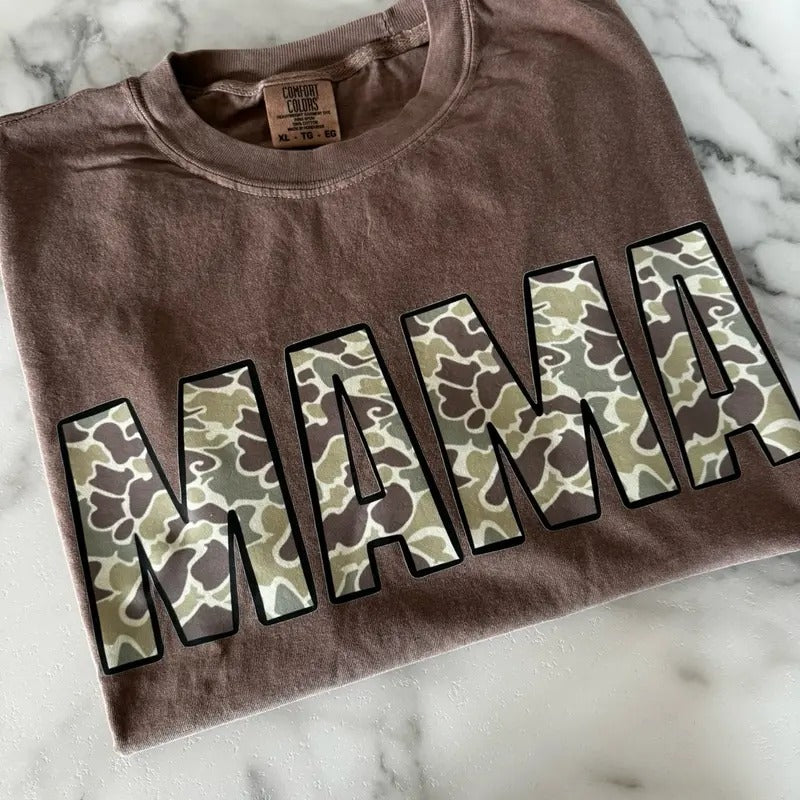 Camo Mama Comfort Colors Women's T-Shirt - Breathable and Soft Comfortable Fabric top