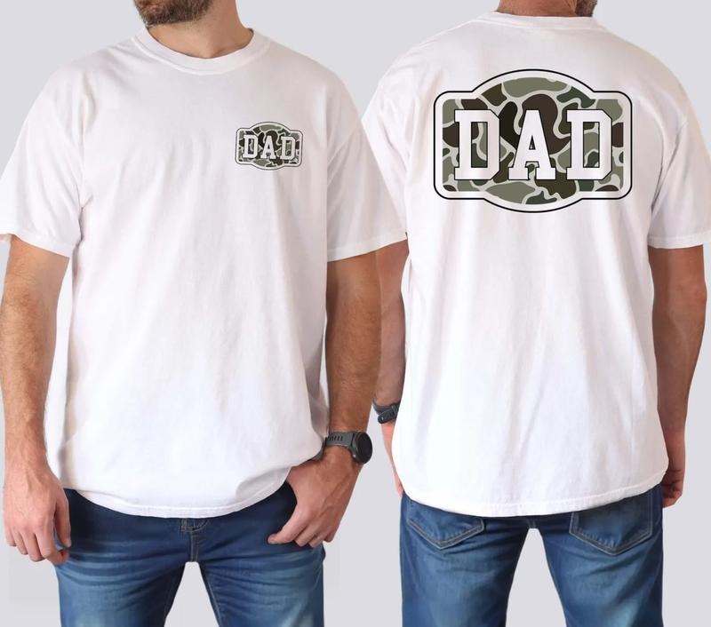 Camouflage Dad Shirt, Fathers Day Gift, Dad Shirt, Retro Dad Shirt, Gift For Dad, Varsity Dad Shirt, Duck Camo Fathers Shirt