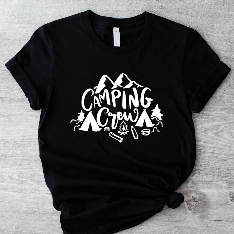 Camping Crew T-Shirt, Matching Family Camping Trip Shirt, Friends Vacation Tee, Unisex Camp Lover Gift Tee