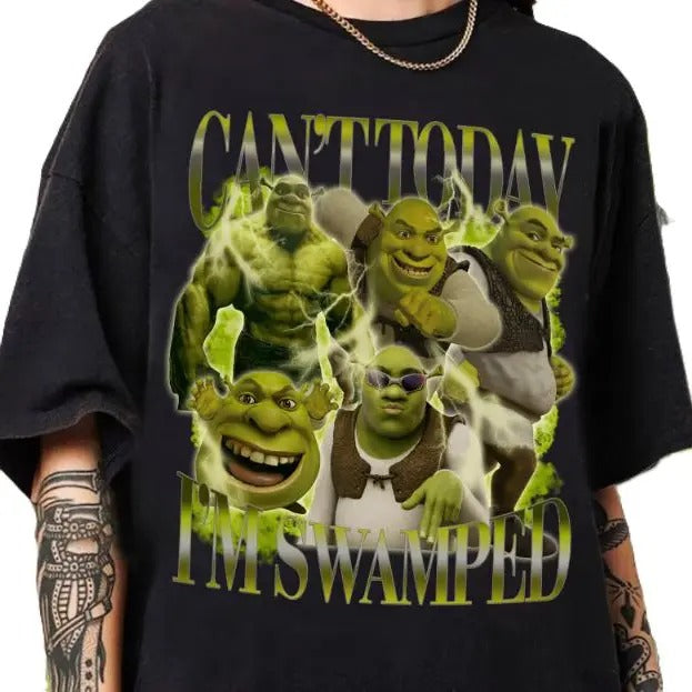 Can't Today I'm Swamped Shirt, Shrek Bootleg Fiona Princess Shirt, Sassy Shrek tee, Shre and Fiona Shirt Funny tee