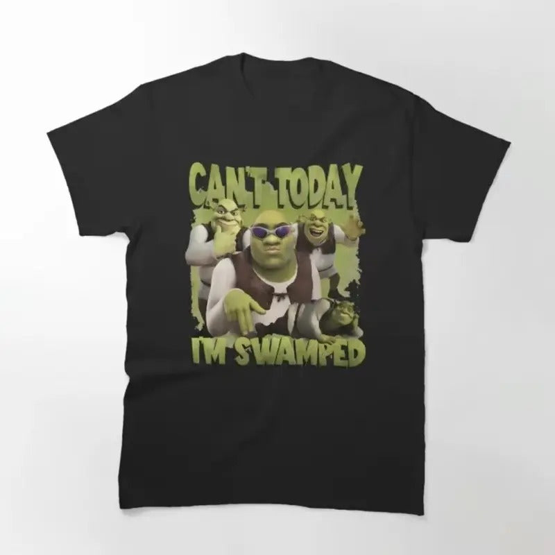 Can't Today I'm Swamped Shrek 90s Shirt, Bootleg Cartoon Fiona Princess Funny Sweatshirt, Vintage Sassy Shrek Christmas Gift Casual Classic