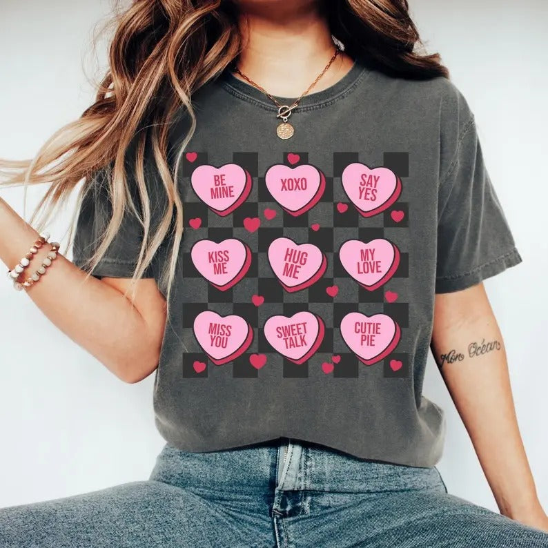 Candy Hearts Shirt, Valentines Tshirt, Funny Valentine Day, Funny Valentine Gift, Funny Valentine Tee, Happy Valentine Day, Gift For Her