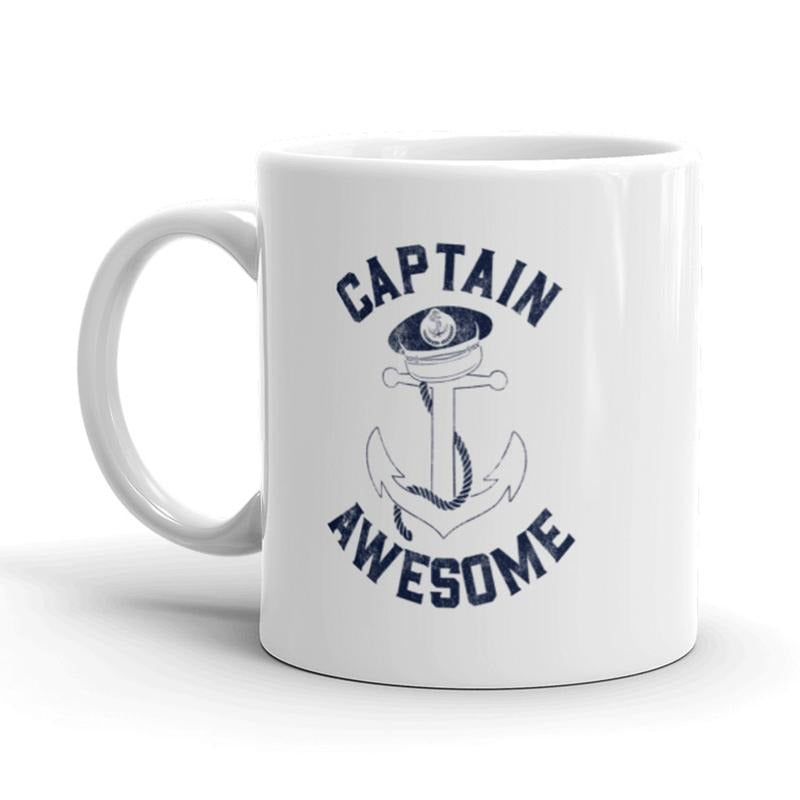 Captain Awesome Coffee Mug Funny Boating Ceramic Cup-11oz Funny Coffee Mugs Ceramic Printed Drinkware Cup