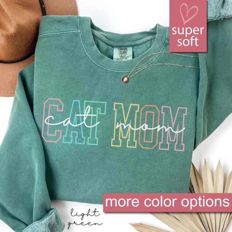 Cat Mom Sweatshirt, Gift For Cat Mom, Cat Gift For Mothers Day, Cat Mama Sweatshirts, Cat Lover Sweater, New Cat Mom Shirt