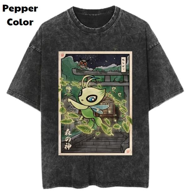 Celebi Vintage Tees, Celebi Picture T-Shirt, Pokemon Graphic Tees, Pokemon Shirt, Unisex Anime Shirt, Menswear Womenswear Streetwear