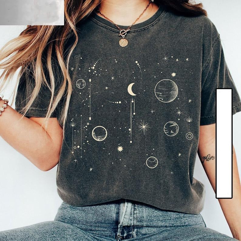 Celestial TShirt and Sweatshirt, Astrology Shirt, Spiritual Tee, Aesthetic TShirt, Moon Shirt, Mystical,Moon Phase Tee,Astronomy Sweatshirt,Retro Tee