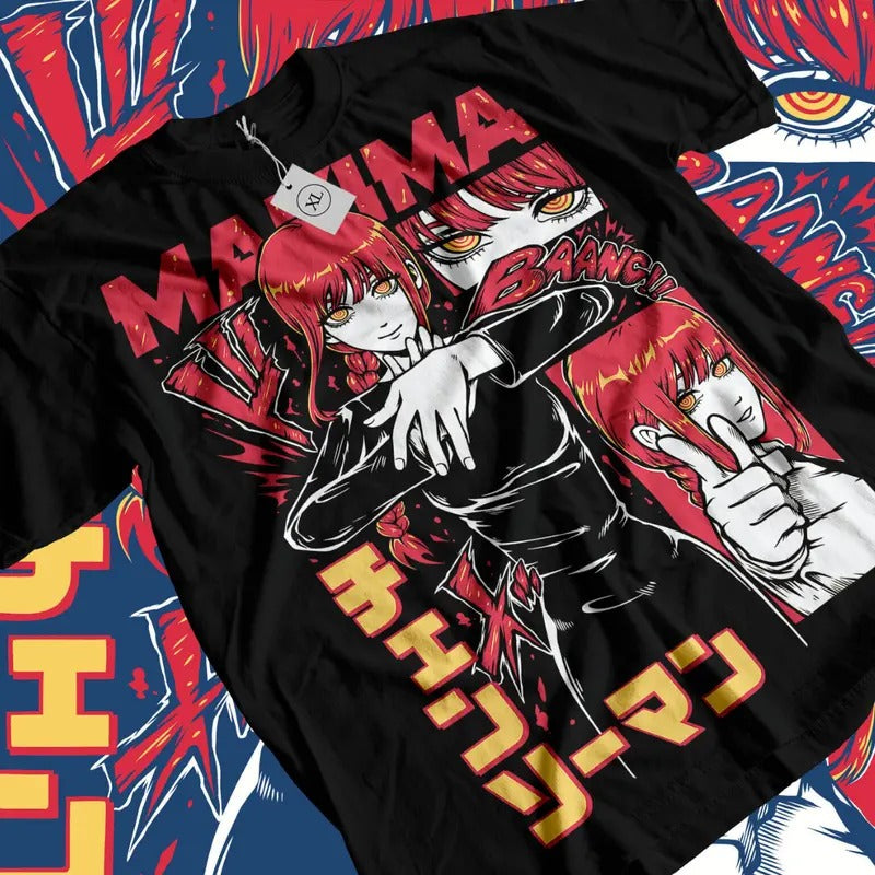 Chainsaw Man Anime T-shirt & Sweatshirt, Makima The Control Devil Graphic Tee, Anime Manga Lover Gifts Ball Cotton