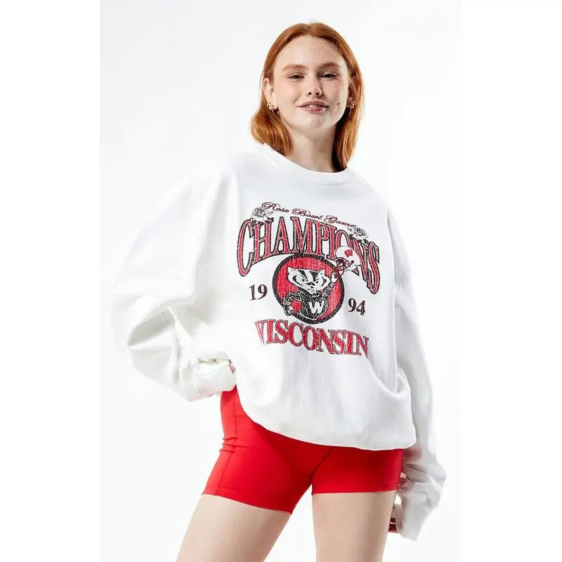 Champion Women's x Rose Bowl Wisconsin Champion Crew Neck Sweatshirt