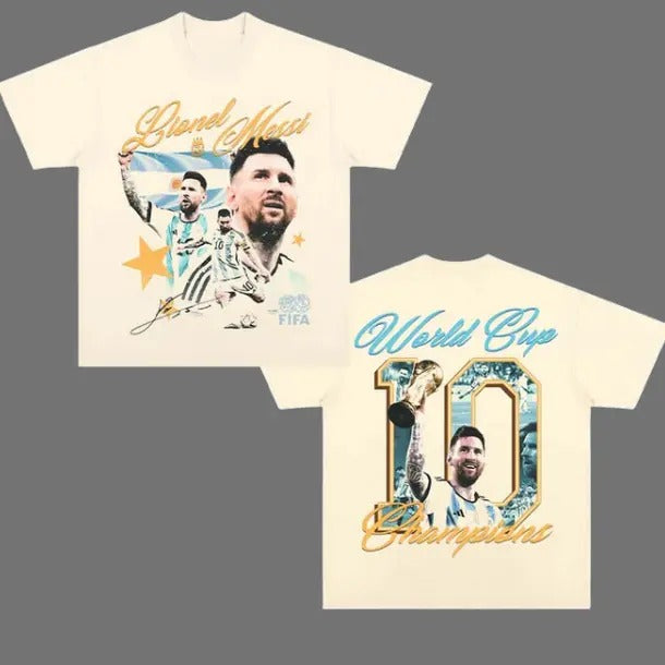 Champions Messi T-Shirt, Messi 2-Sided Vintage Tee, Unisex Soccer Shirt, Sweatshirt, Graphic Tees, Menswear Womenswear Streetwear