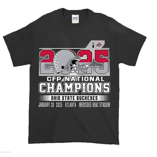 Champs Ohio State Buckeyes Football 2025 CFP National Champions Helmet Shirt, Football Champions Sweatshirt , Mascot College Hoodie Classic Cotton Menswear Top
