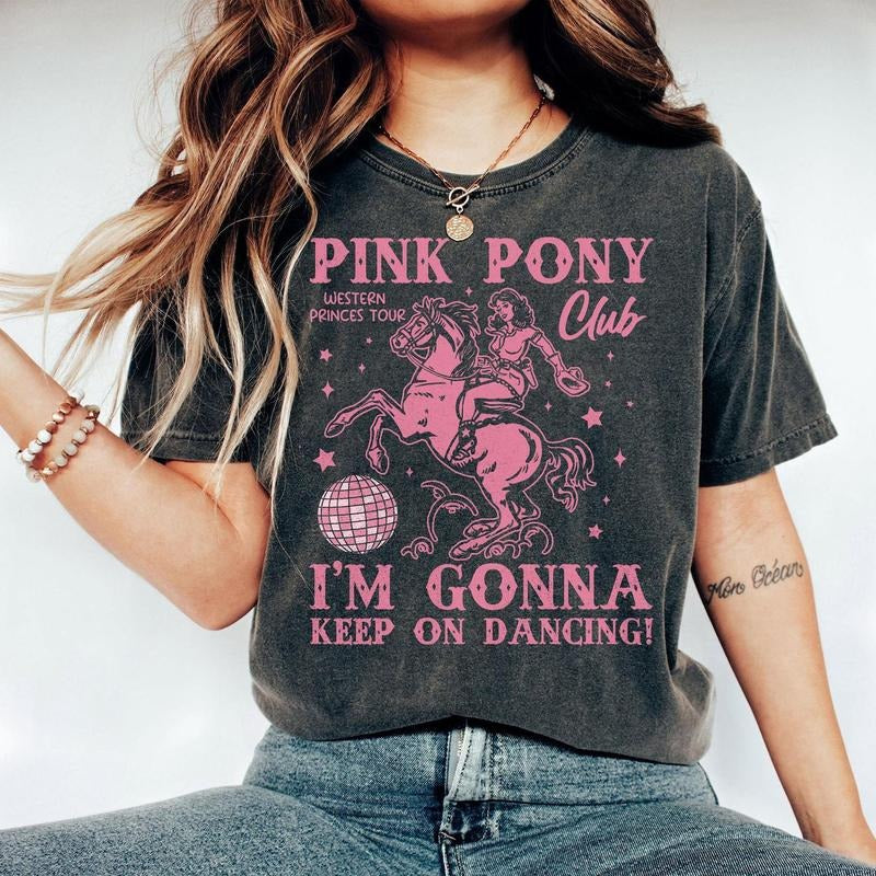 Chappell Roan Shirt, Pink Pony Club Shirt, Midwest Princess Tour, Sapphic Lesbian Pride Music Shirt, Keep On Dancing, WLW Pride Music Tee
