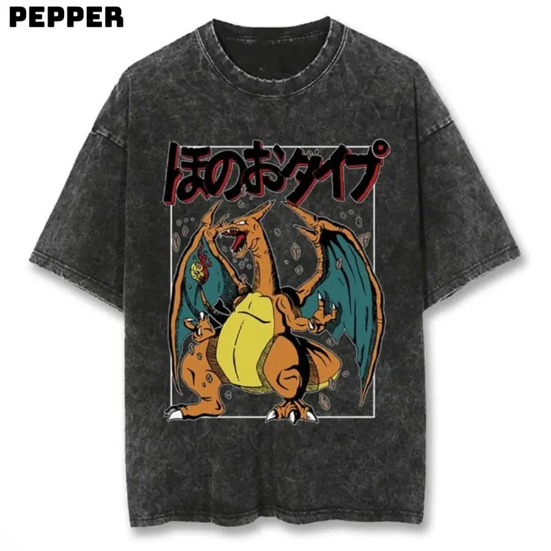 Charizard Destroyer Vintage Tee, Pokemon Shirts, Charizard Destroyer Shirt, Charizard Destroyer Merch , Pokemon Merch , Pokemon Charizard Destroyer Shirts, Gifts for Pokemon Fans, Anime Graphic Tee , Trendy Shirt Menswear Top Tshirt Streetwear Crewneck