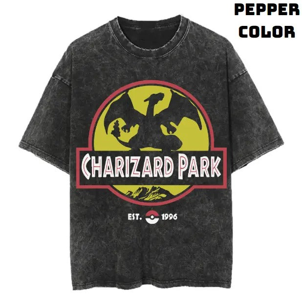 Charizard Park Vintage Tee, Charizard Shirt, Pokemon Shirt, Anime Manga Shirt, Funny Shirt, Vintage Graphic Tee, Unisex T-Shirt, Gift For Fan Pokemon, Crewneck Short Sleeve Shirt Top Menswear Streetwear