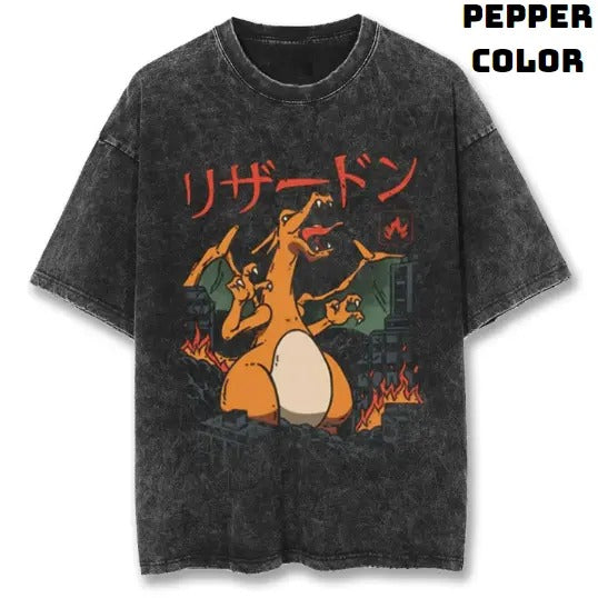 Charizard Road Vintage Graphic Tees, Charizard T-Shirt, Pokemon Shirts, Vacation Outfits, Unisex Anime Manga Shirt Top Menswear Womenswear Streetwear